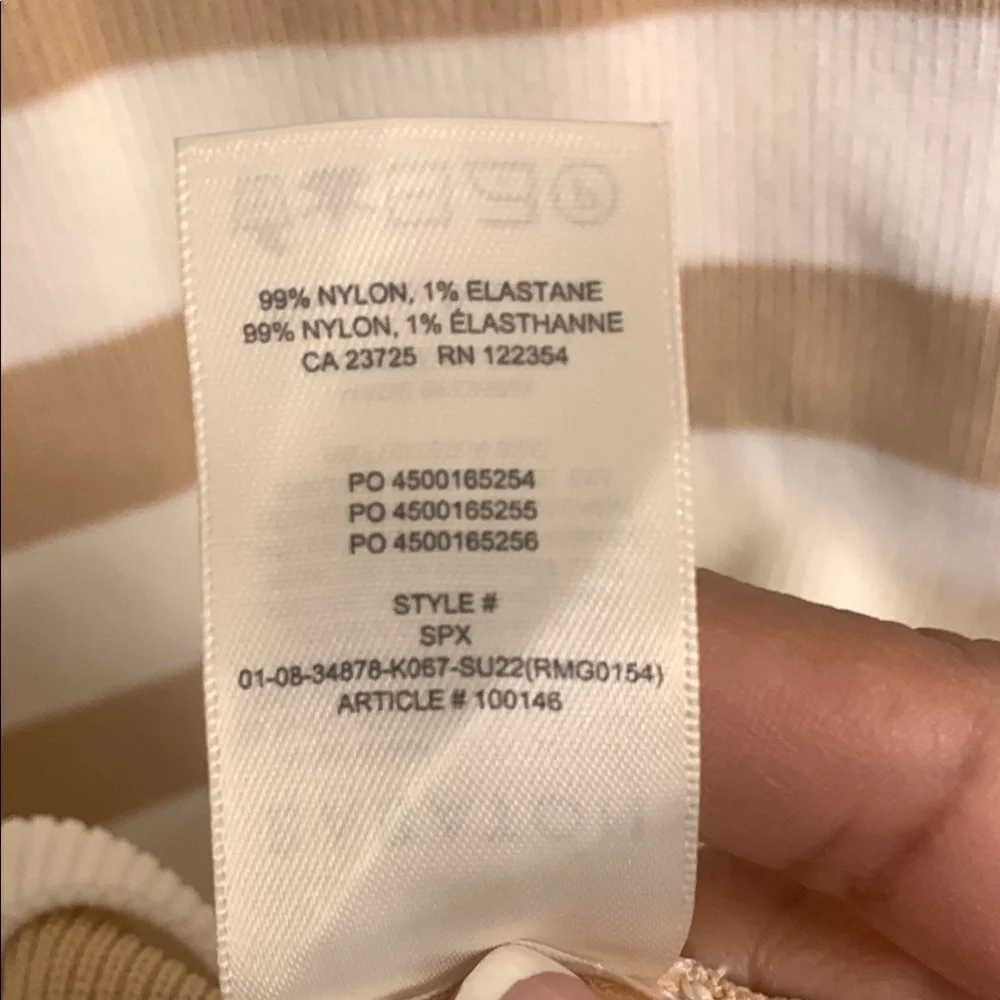 Babaton by Aritzia Cream and Tan Striped Dress in Sz S